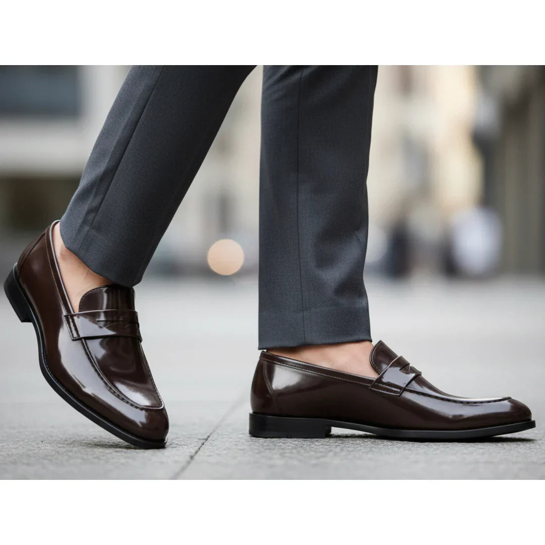 Men’s Faux Leather Slip On Penny Loafers