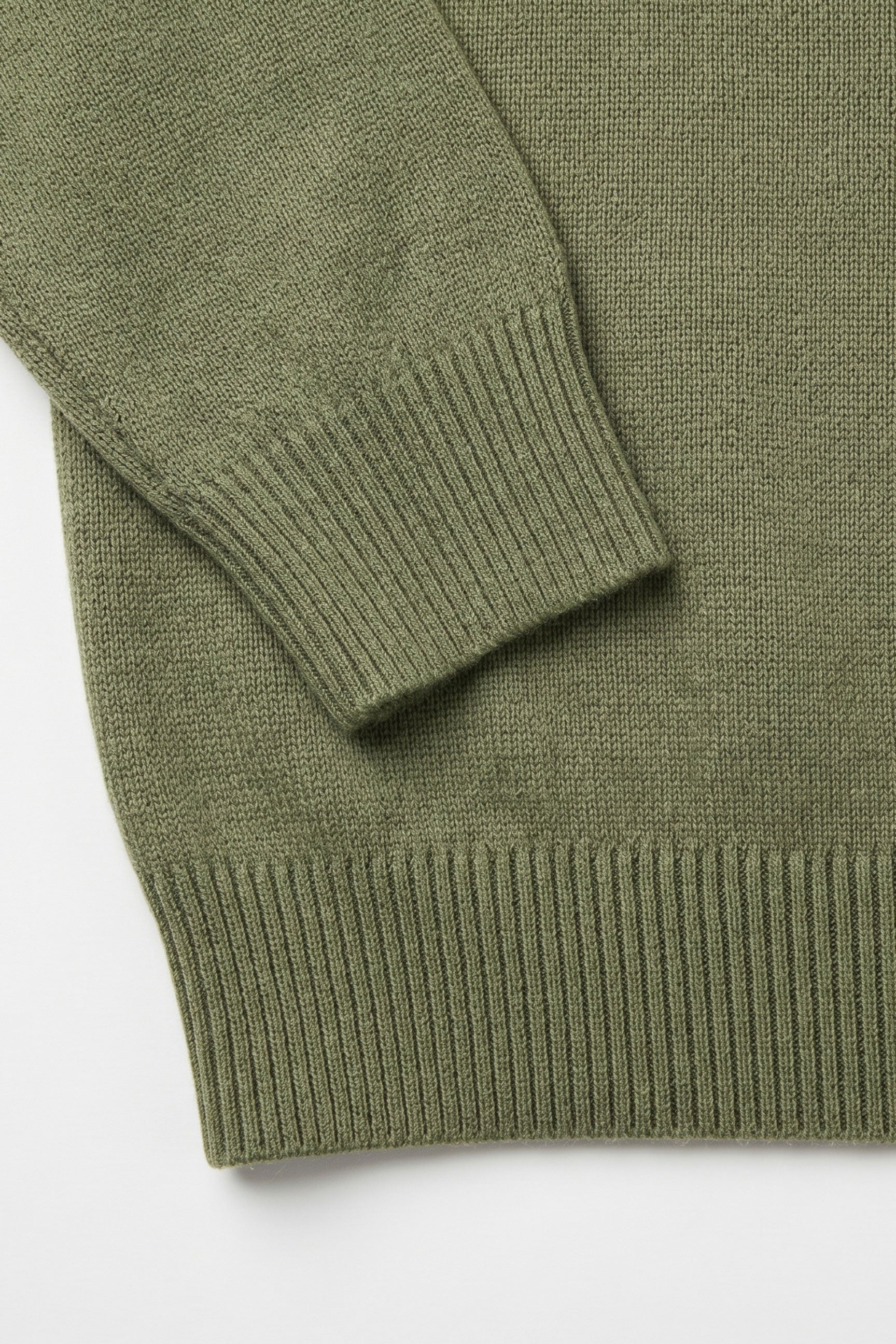 Men’s Green Crew Neck Jumper Regular Fit Knitted Pullover