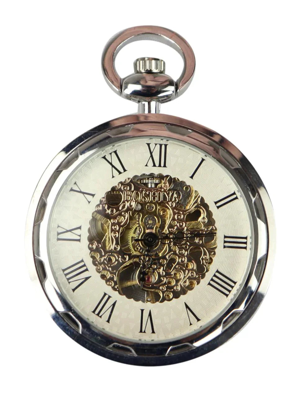 Automatic Mechanical Vintage Pocket Silver Color Watch