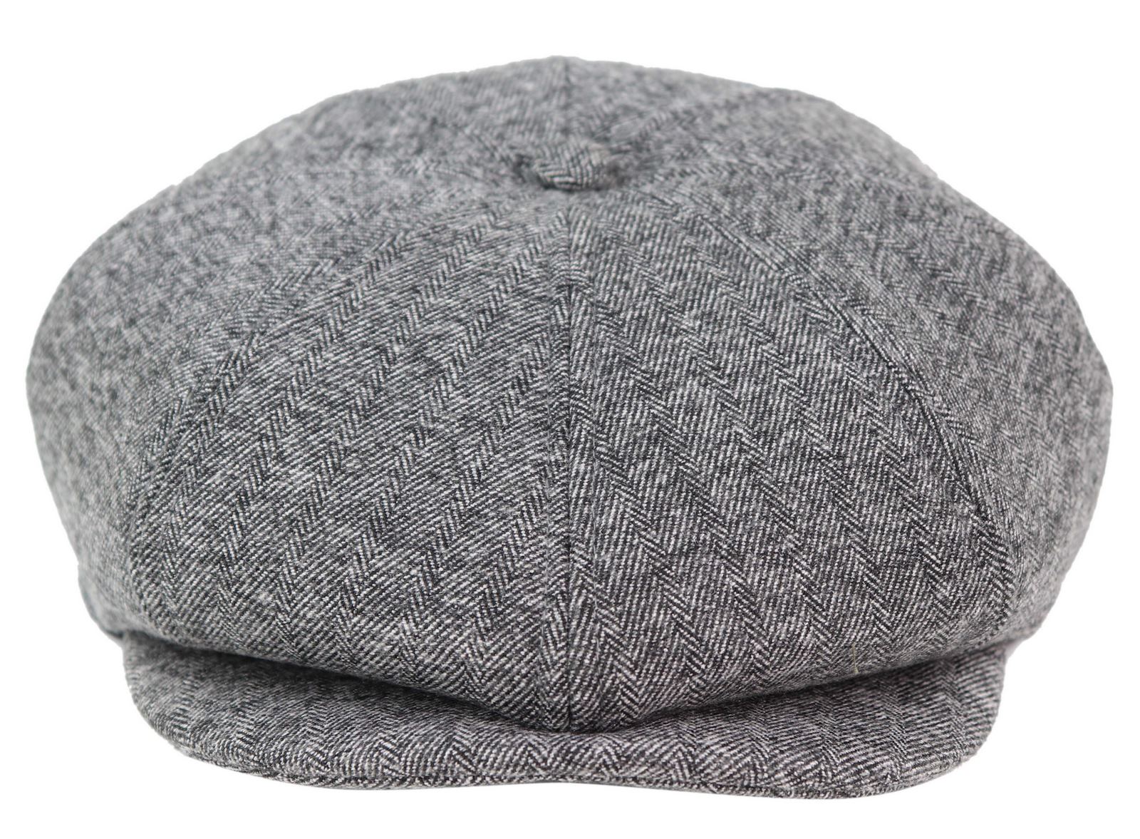 Mens Grey Tweed 8 Panle 1920s Vintage Hat - Marc Darcy Rayford