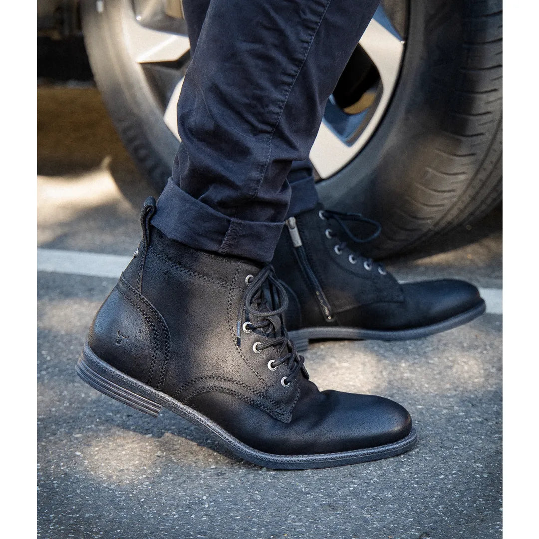 Sebastian - Men's Black Lace Up Leather Desert Boots