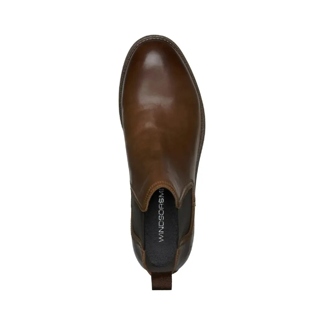 Sergio - Men's Brown Slip On Leather Chelsea Boots