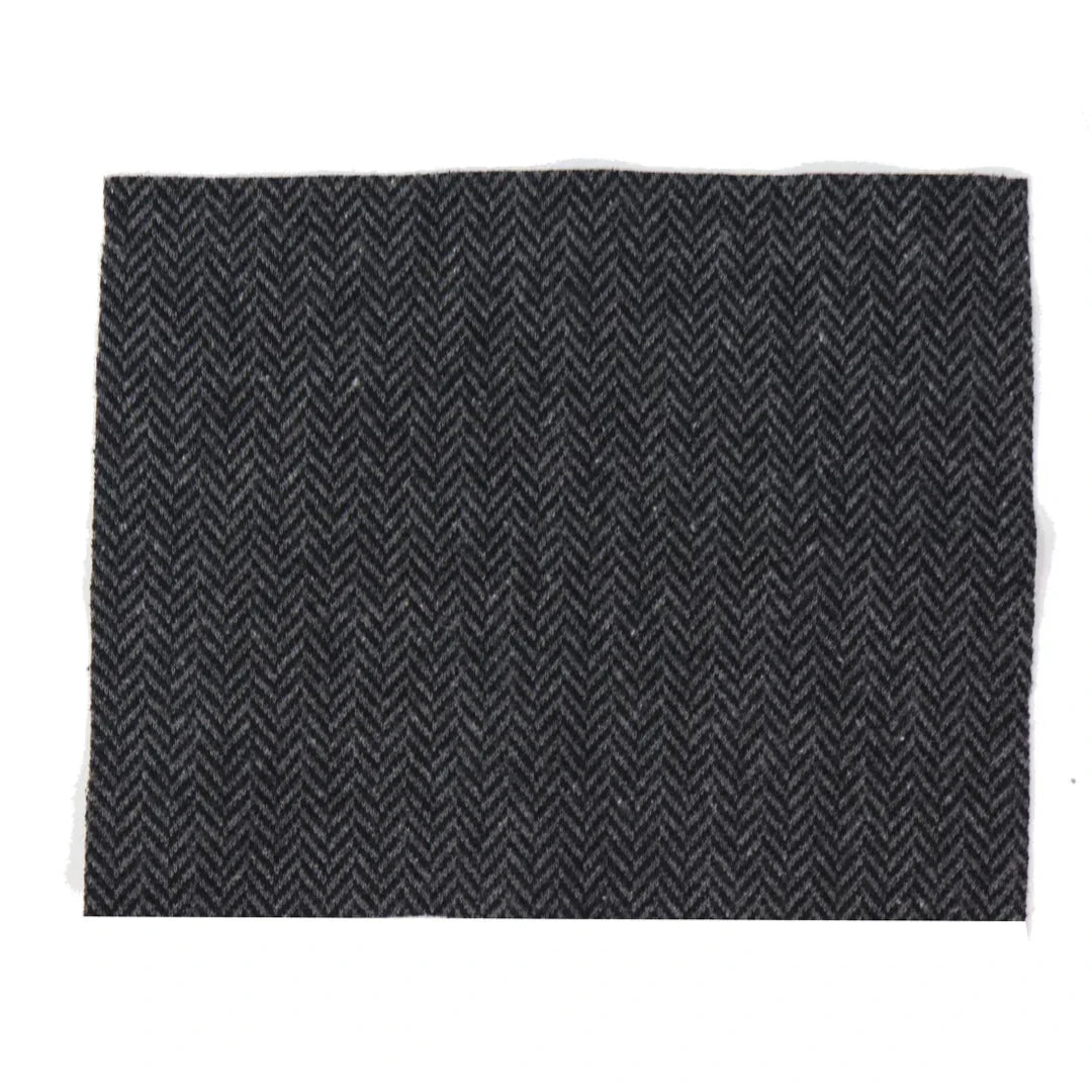 Men's Tweed Charcoal Tie Hankie Set Classic British Heritage Wool Herringbone