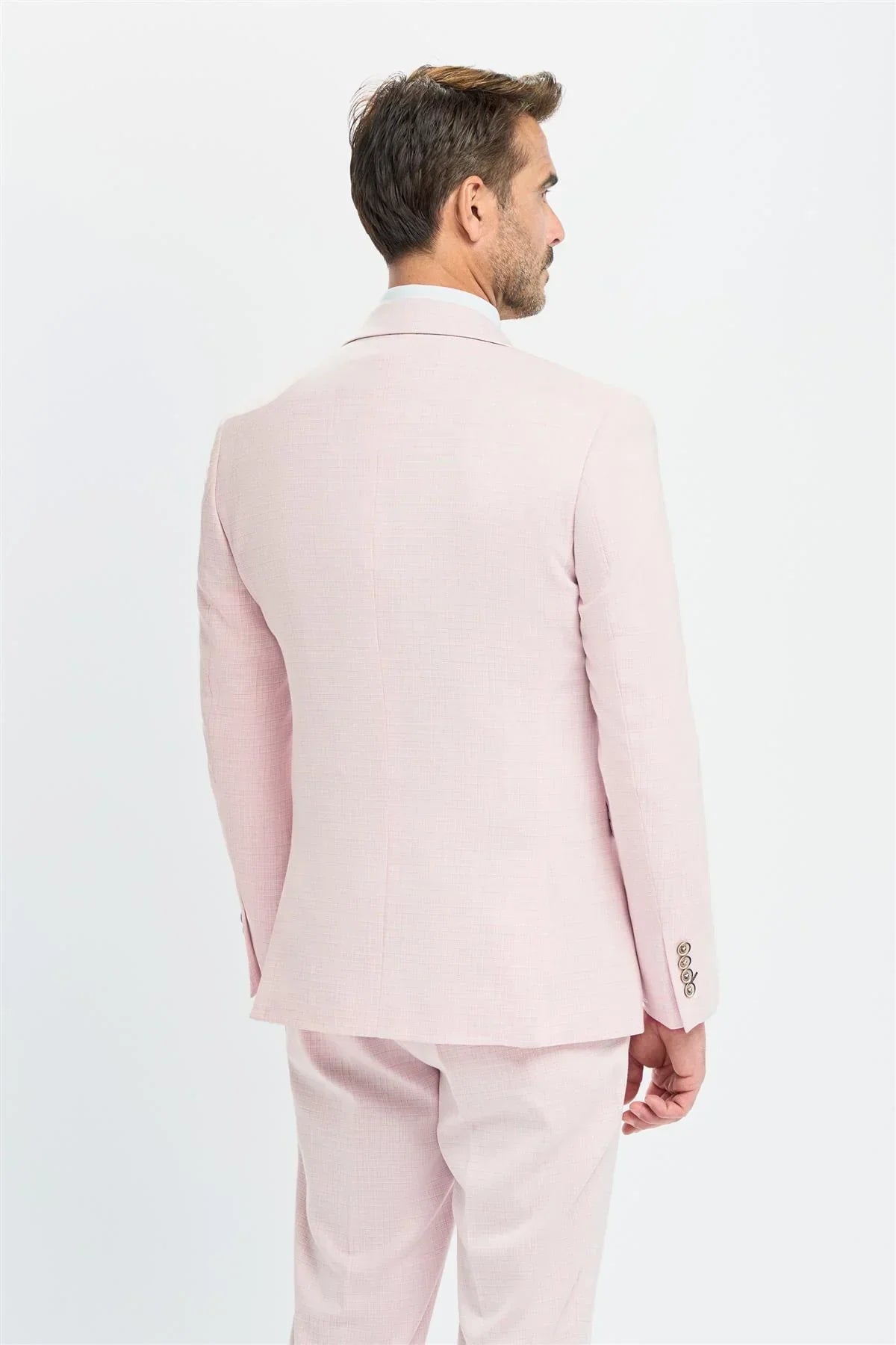 Tropez - Men's 3 Piece Pink Tailored Fit Suit