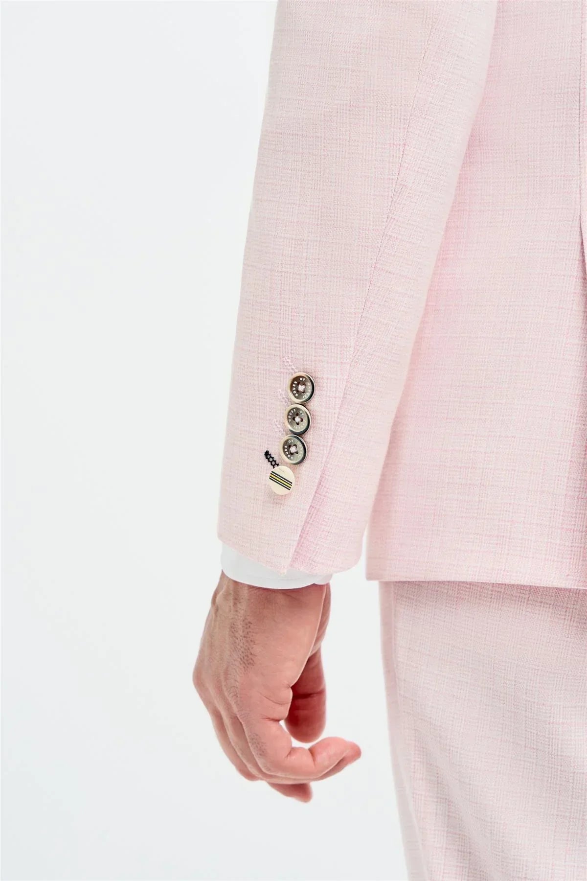 Tropez - Men's 3 Piece Pink Tailored Fit Suit