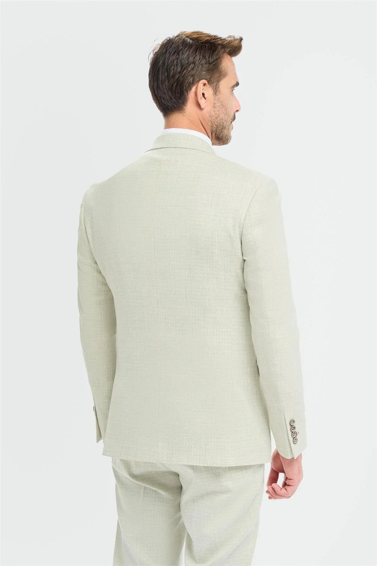 Tropez - Men's 3 Piece Sage Green Tailored Fit Suit