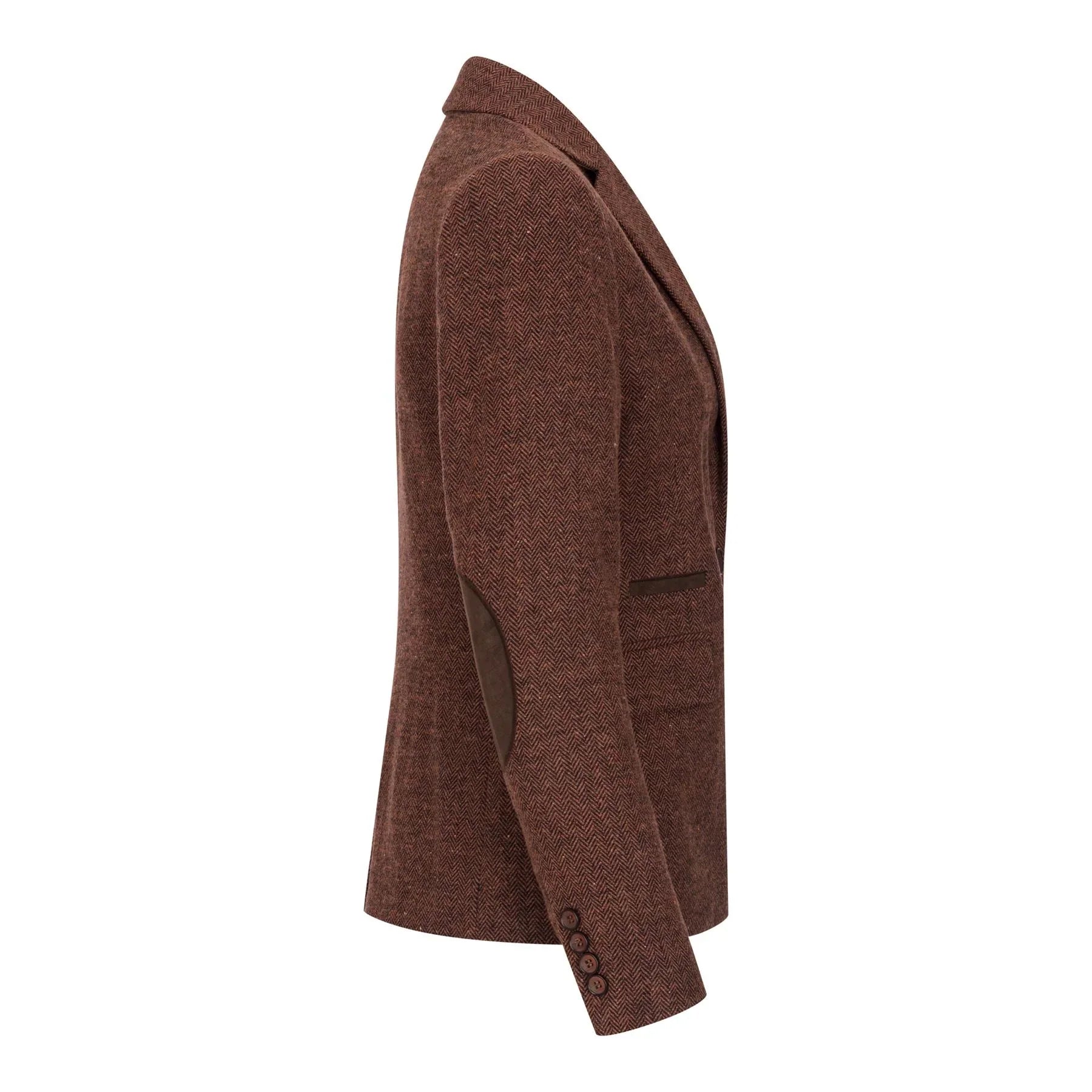 WS-12 - Women's Tweed Suit Blazer Herringbone Wool Rust Brown