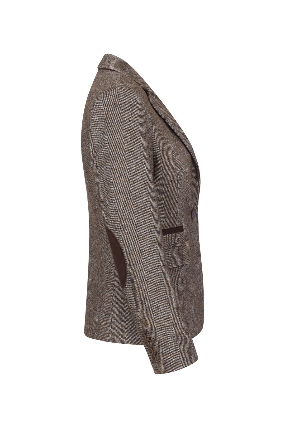 Womens Blazer 1920s Vintage Blinders Tan Brown Herringbone Tailored Fit