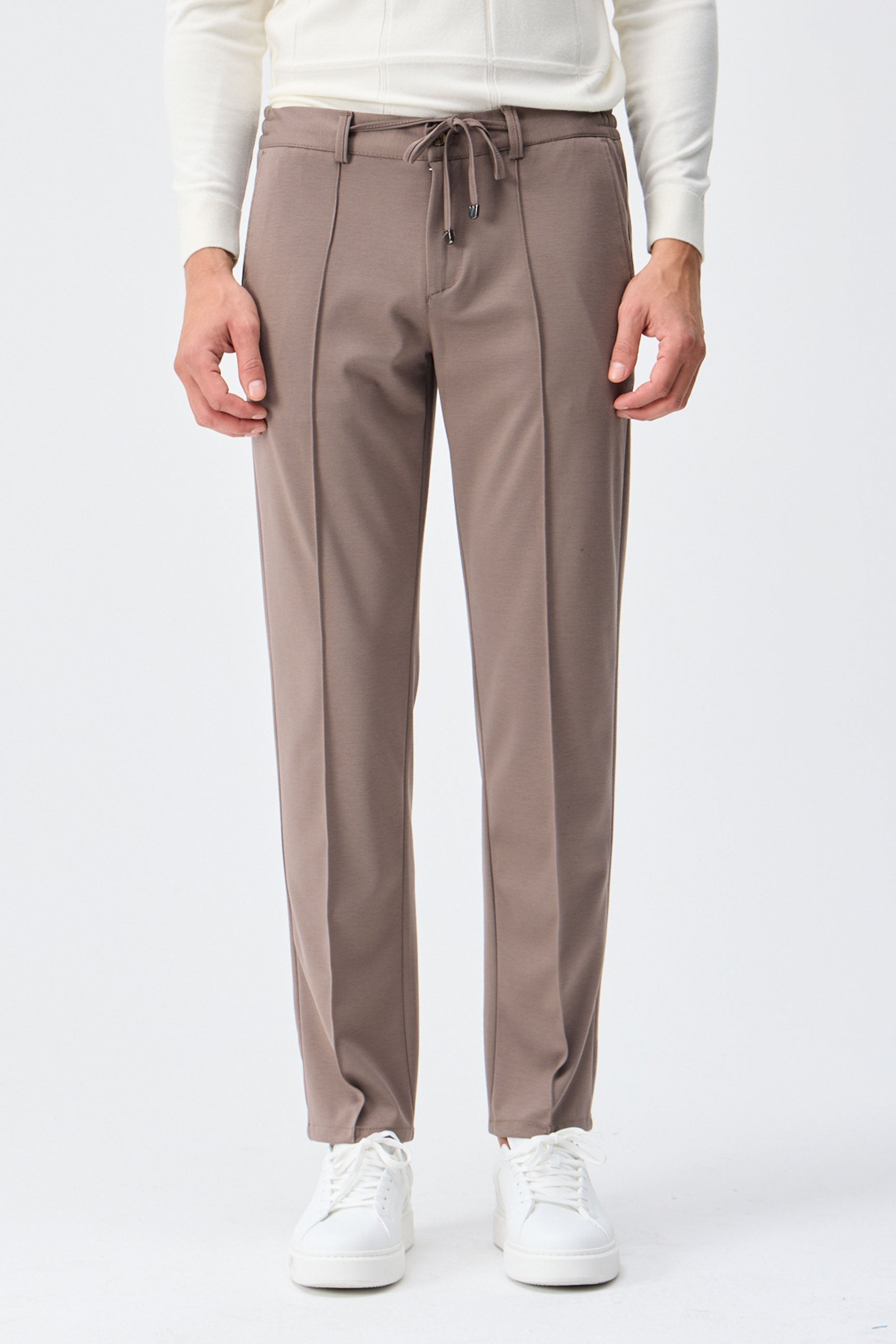 Men’s Brown Soft Jersey Smart Casual Suit Blazer Jacket & Trousers Set