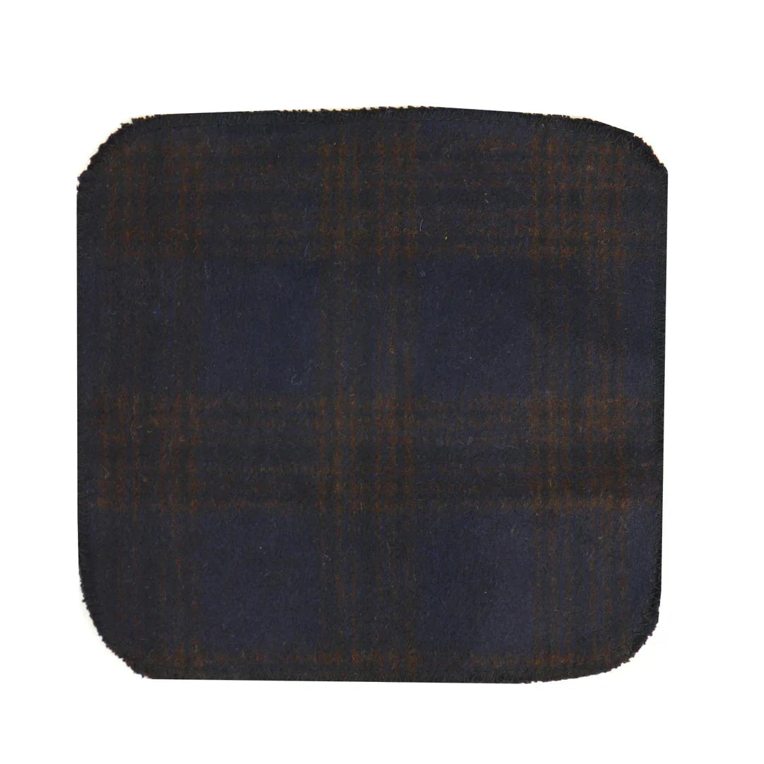 281 - Men's Blue Herringbone Tweed Wool Tie & Handkerchief 2"