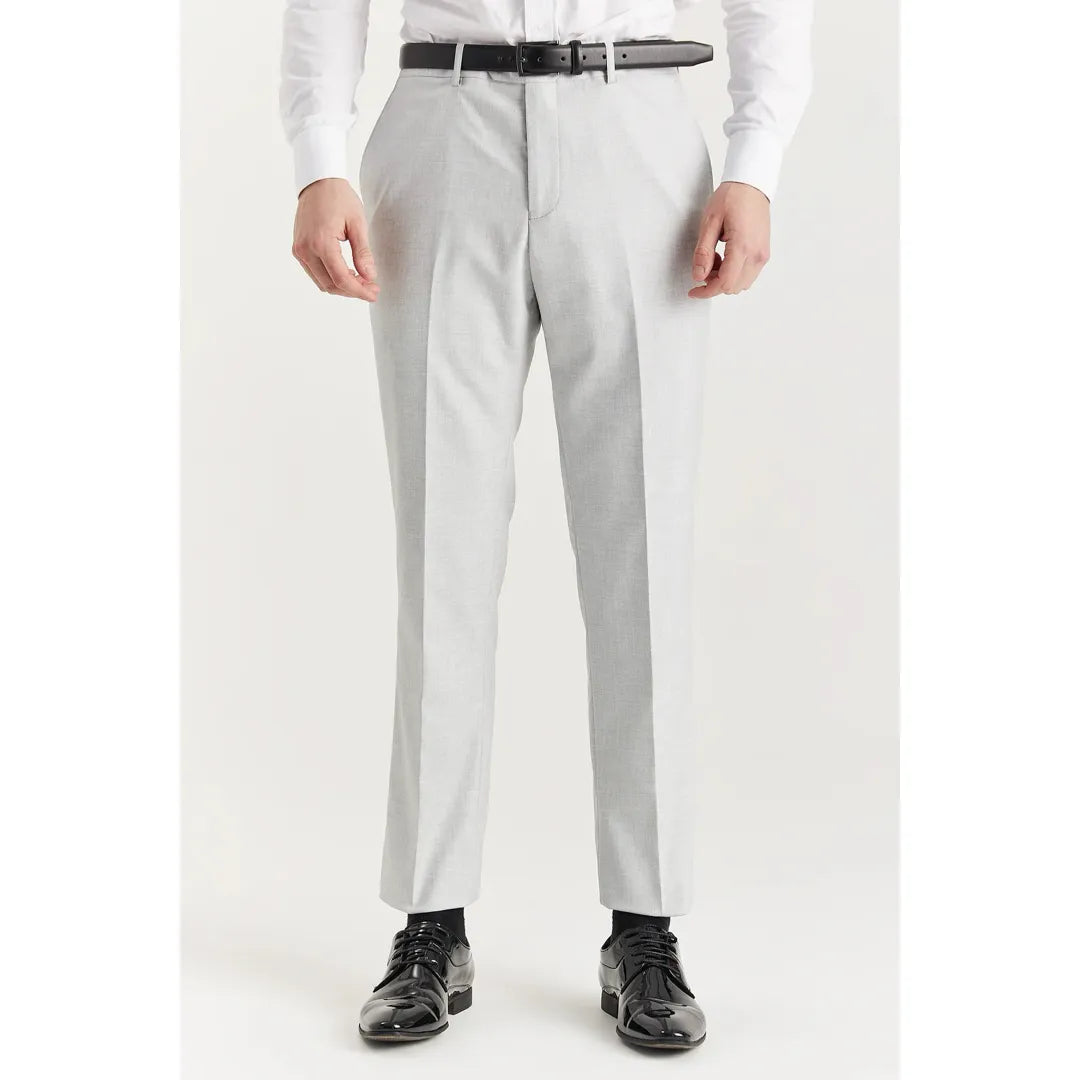 Belmont - Men's Silver 3 Piece Stitch Lapel Classic Suit