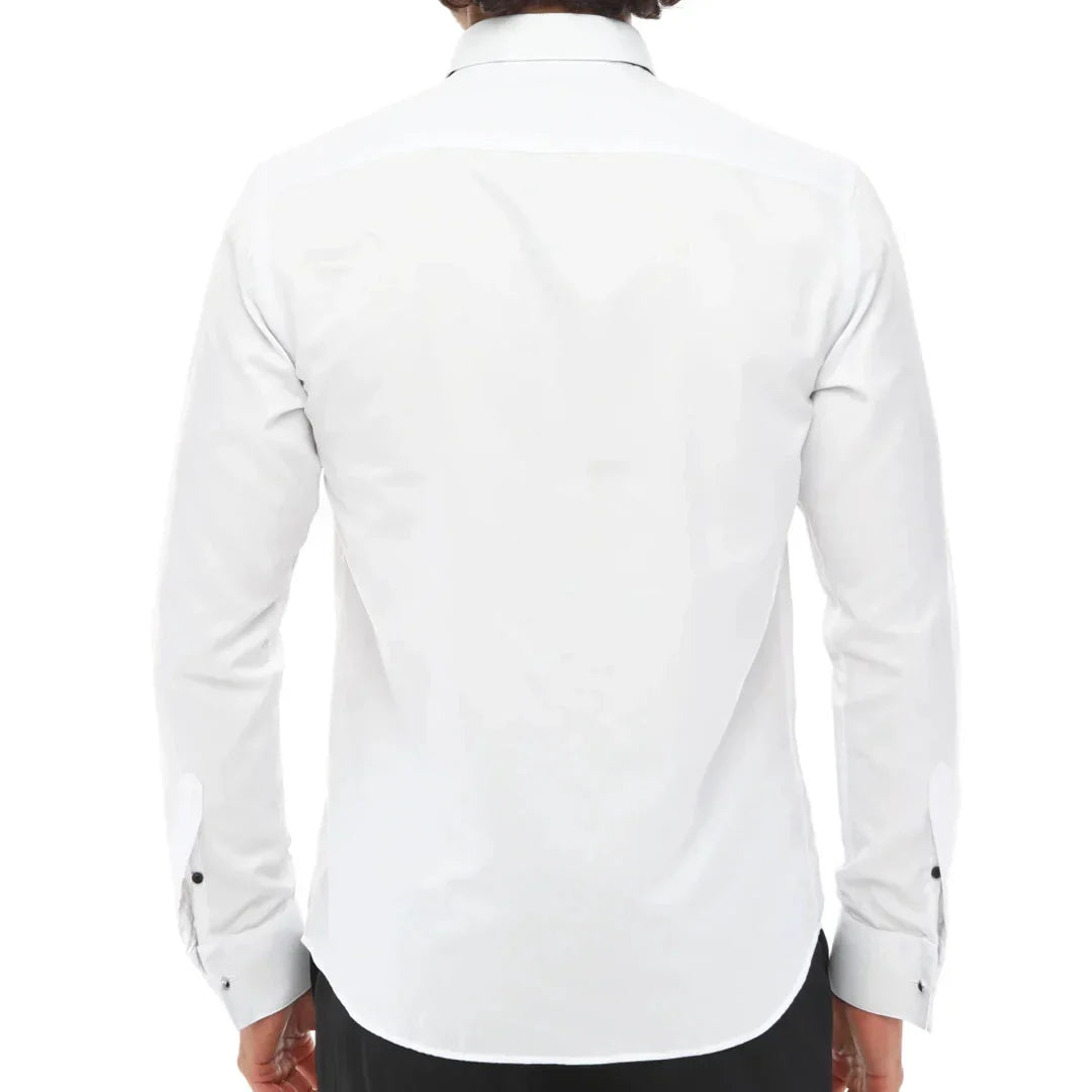 Men's Wing Collar Shirt Tuxedo White Double Cuff Dinner Classic
