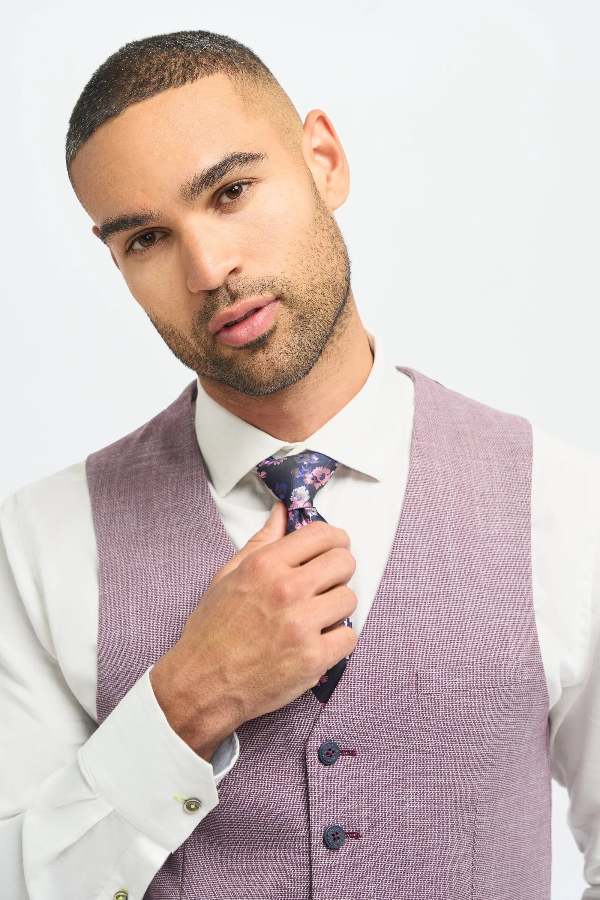 Miami - Men's Pink Slim Fit Summer Waistcoat