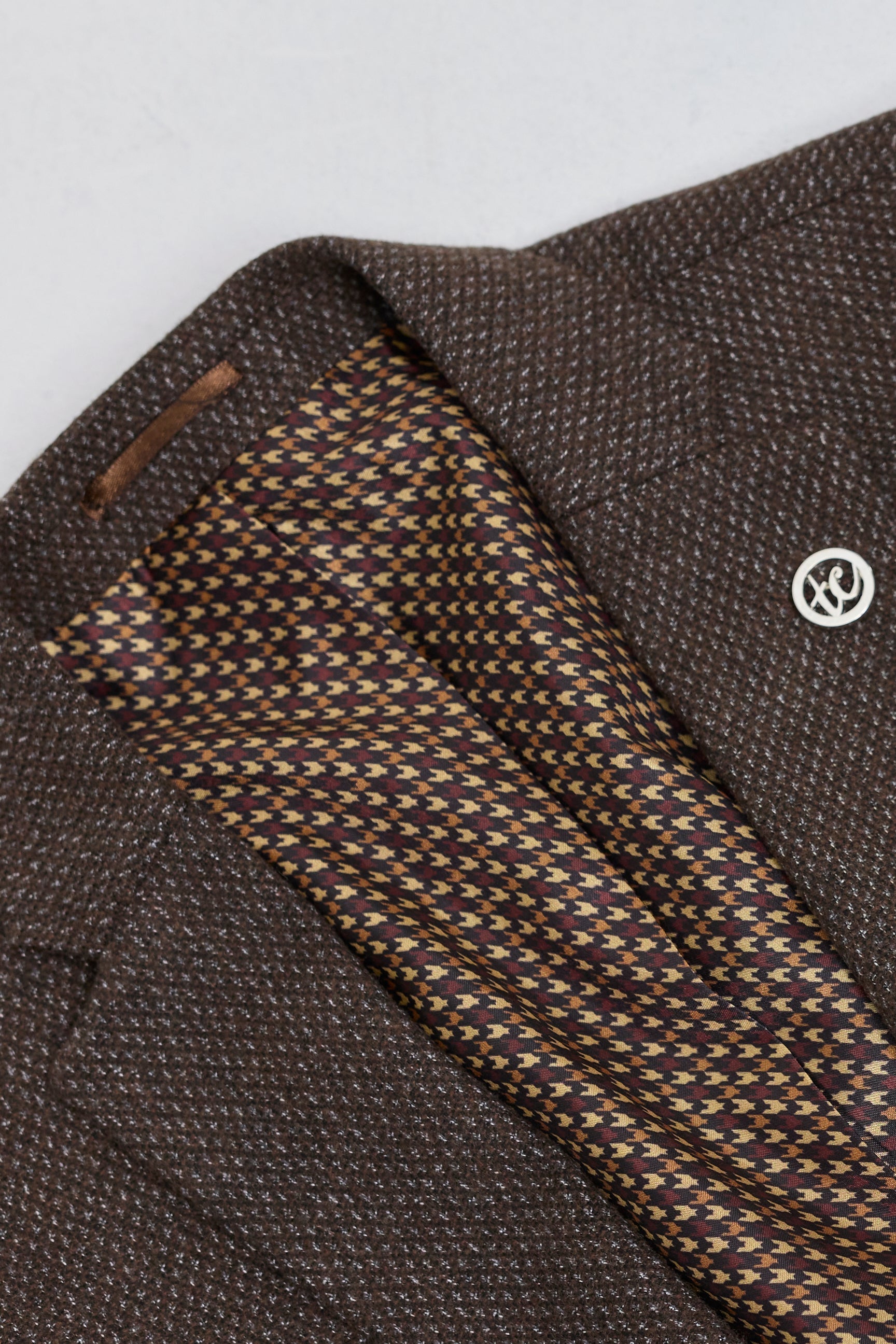 Mens Brown 3 Piece Suit with Double Breasted Waistcoat