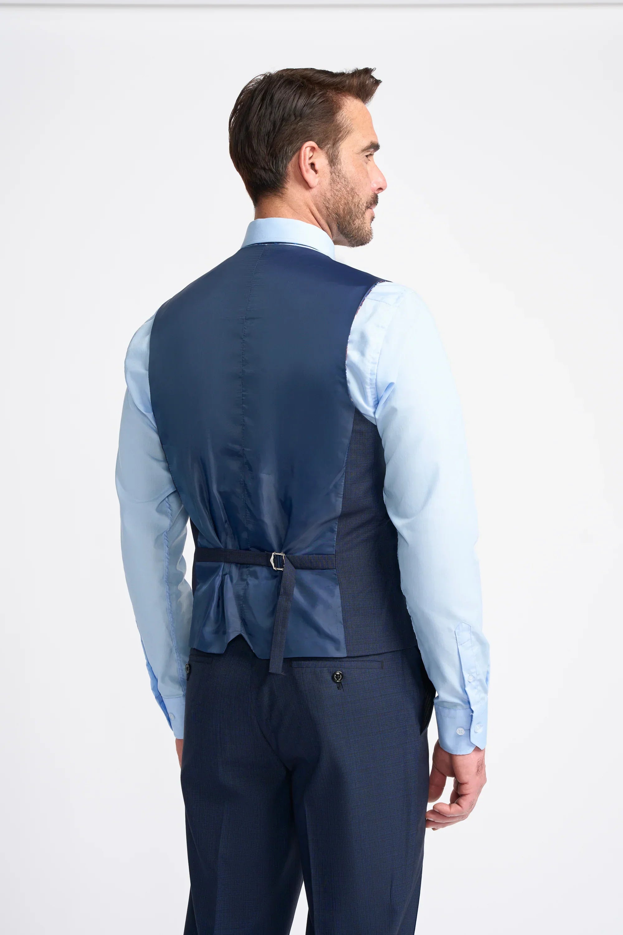 Mens Navy Blue Tailored Fit Suit