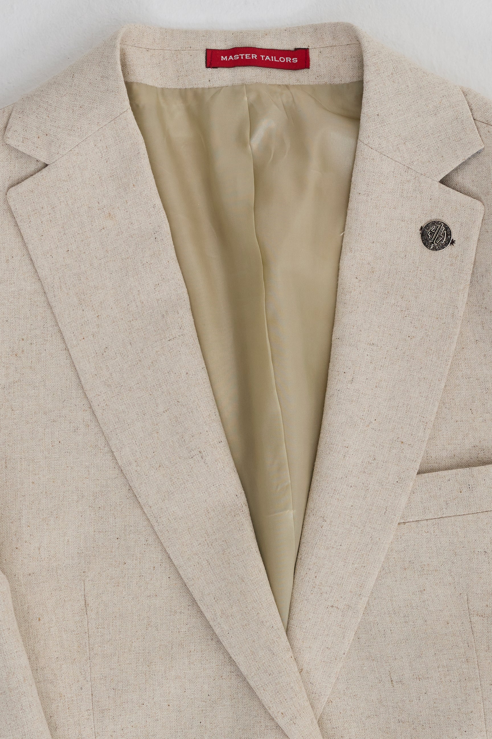 TP-21 Men's Beige 3-Piece Linen Summer Wedding Suit