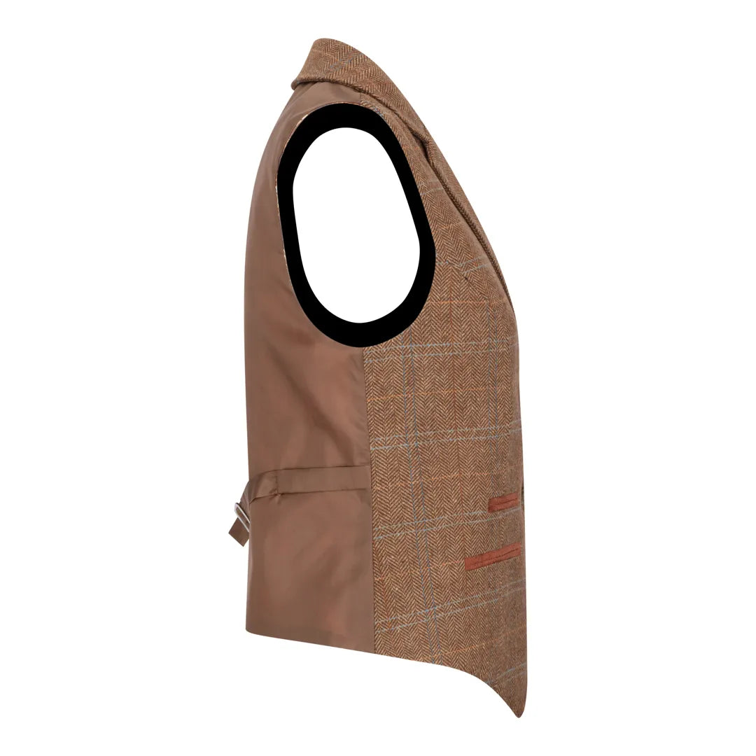 TPSTZ73 - Women's Oak Brown Tweed Waistcoat