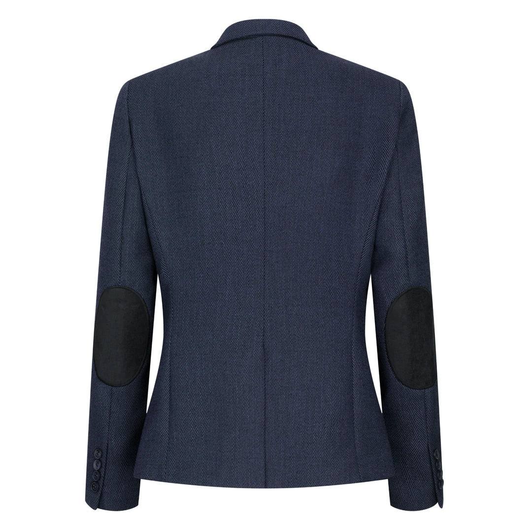 TPW-AK-04 - Women's Navy 3 Piece Herringbone Tweed Suit