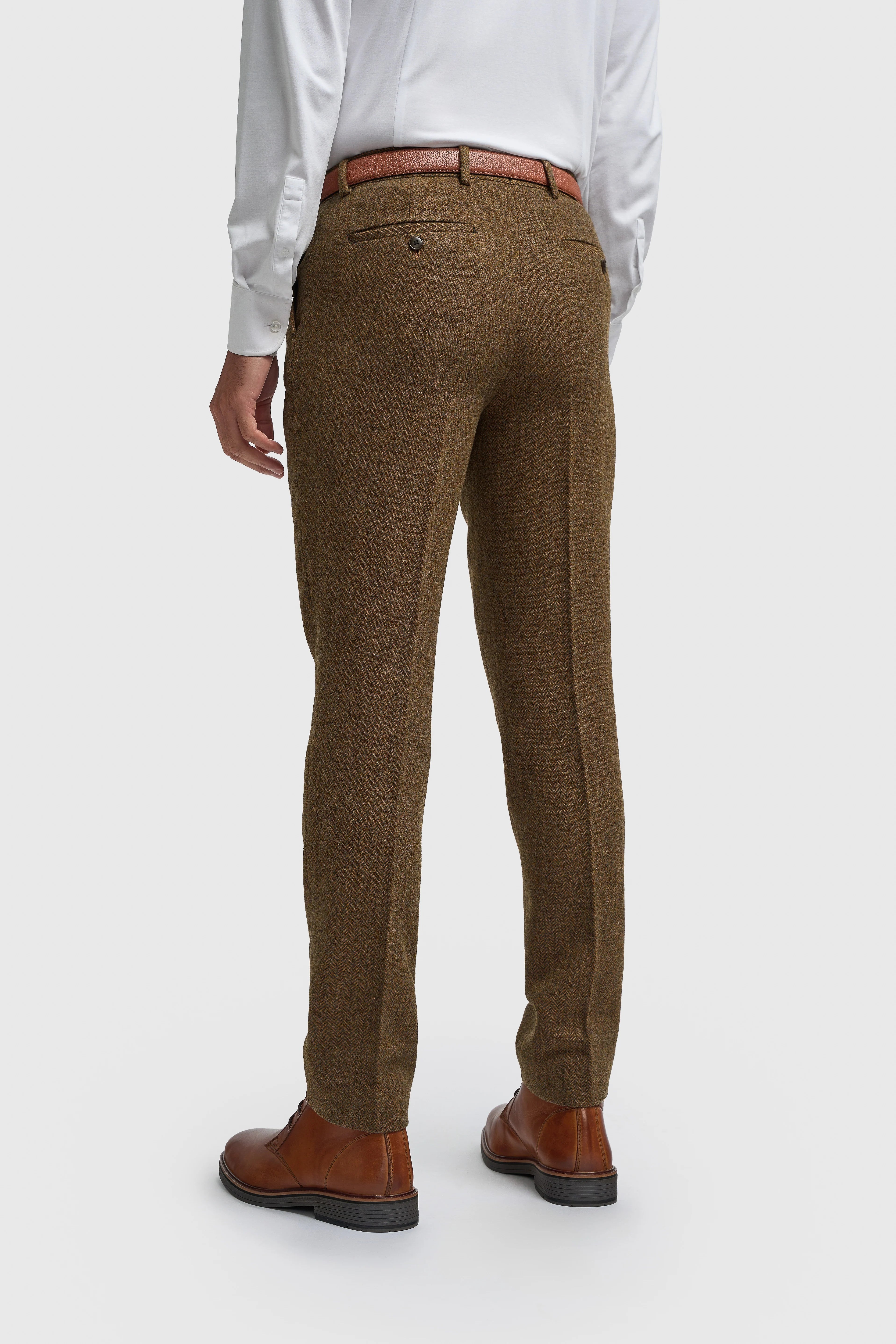 Thomas - Men’s Brown 3 Piece Wool Blend Tweed Suit