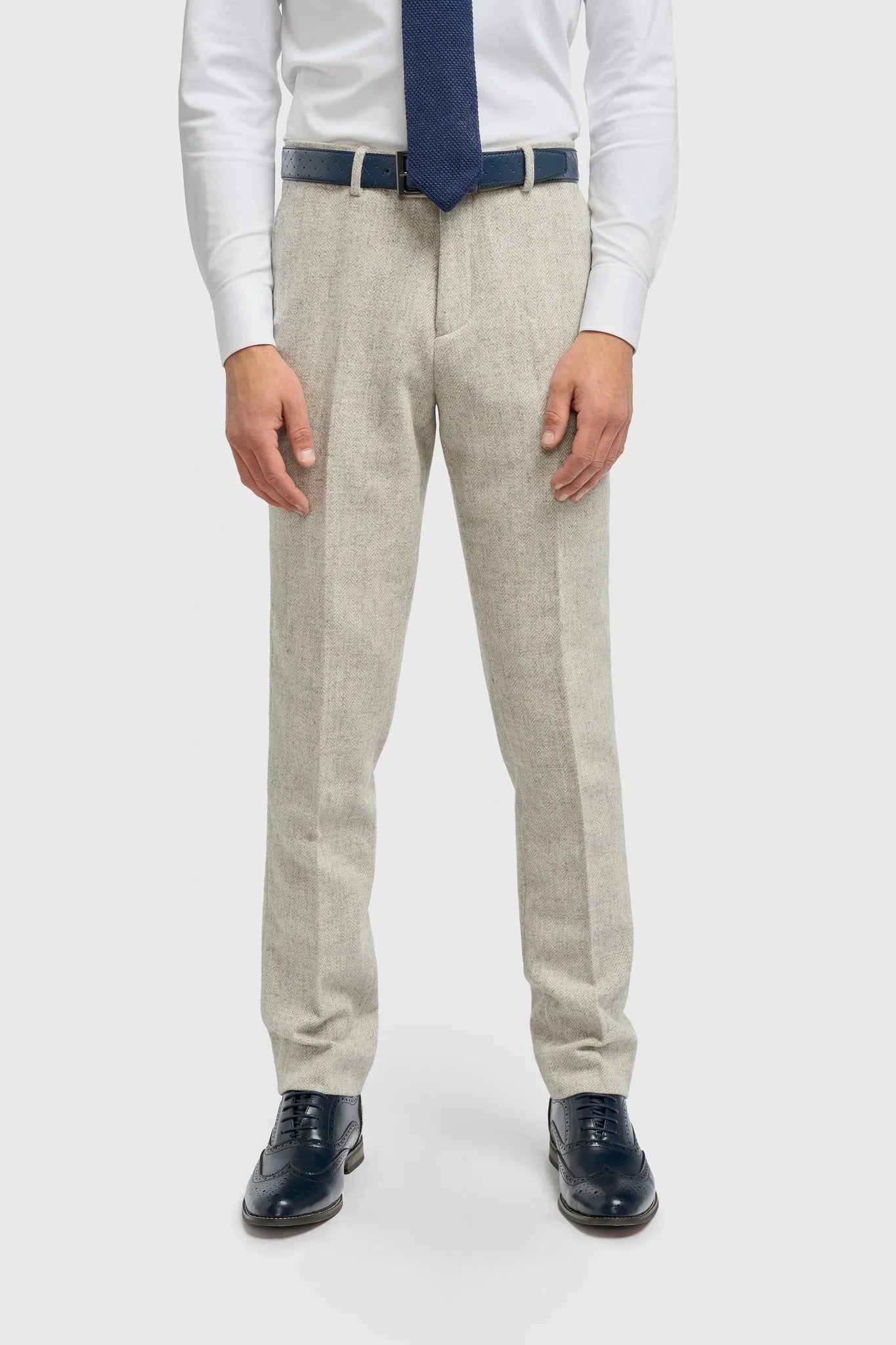 Thomas - Men’s Grey 3 Piece Wool Blend Tweed Suit