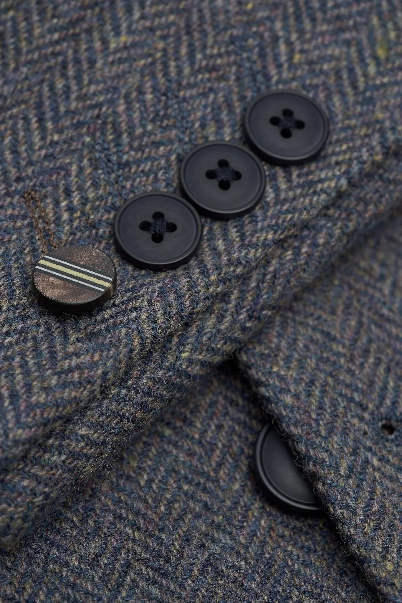 Thomas - Men’s Navy 3 Piece Wool Blend Tweed Suit
