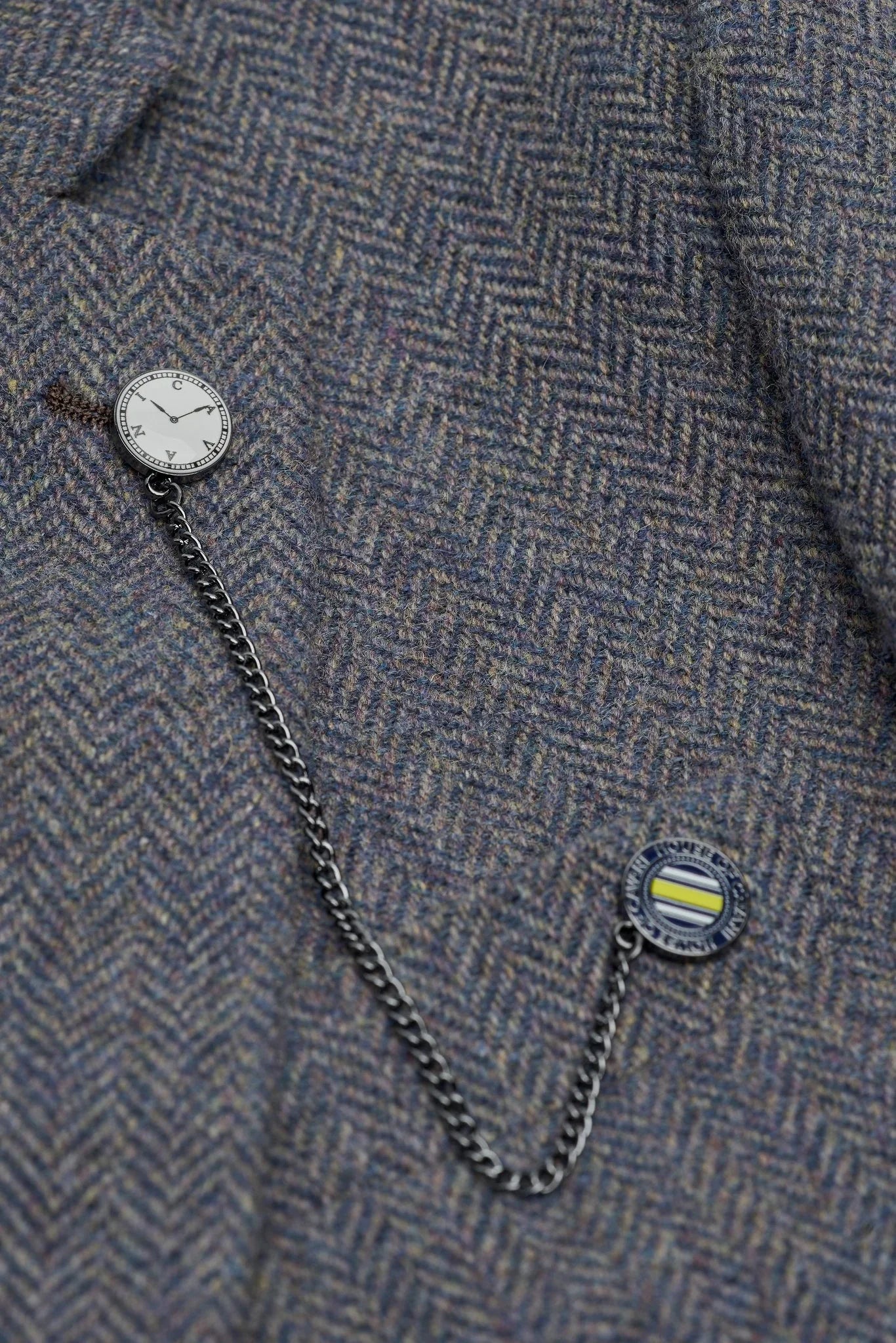 Thomas - Men’s Navy 3 Piece Wool Blend Tweed Suit