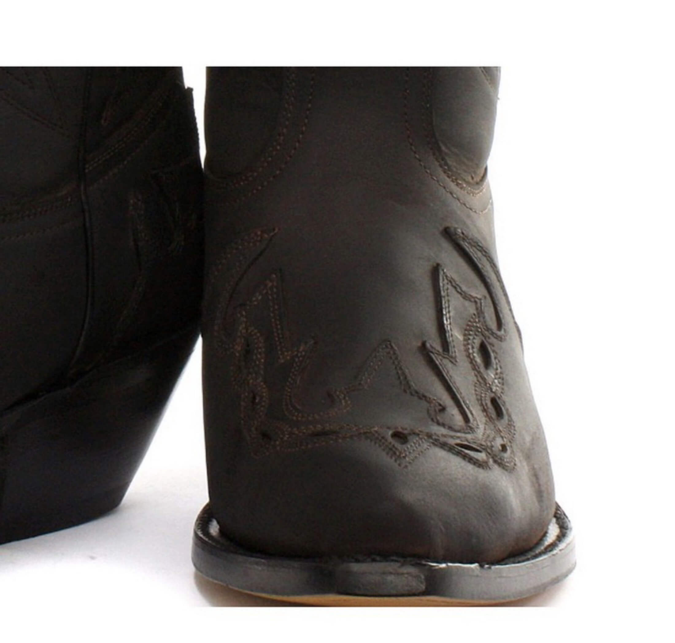 Mens Cowboy Boots Pointed Black Brown Grinders Arizona Real Leather Western Cuban