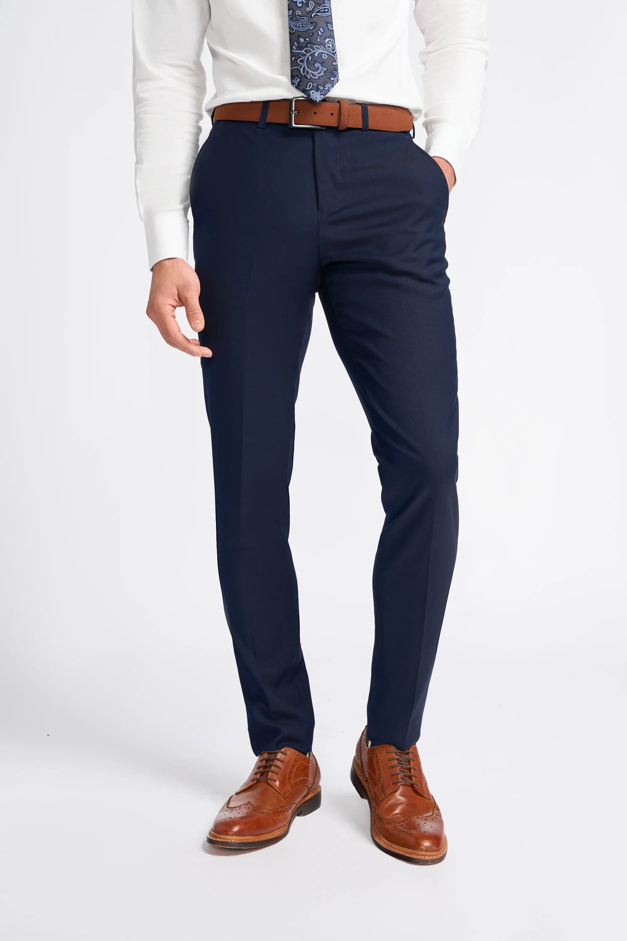 Baresi Men's 3-Piece Grey and Navy Contrasting Classic Summer Check Suit