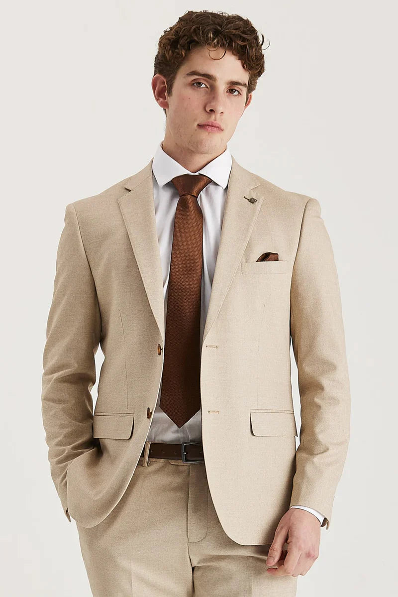 Belmont - Men's Beige Tailored Fit Blazer