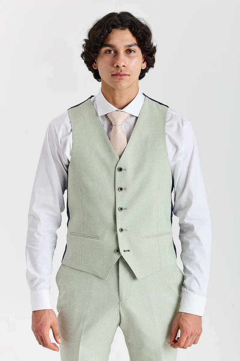 Belmont - Sage Green Wedding 3 Piece Suit for Men