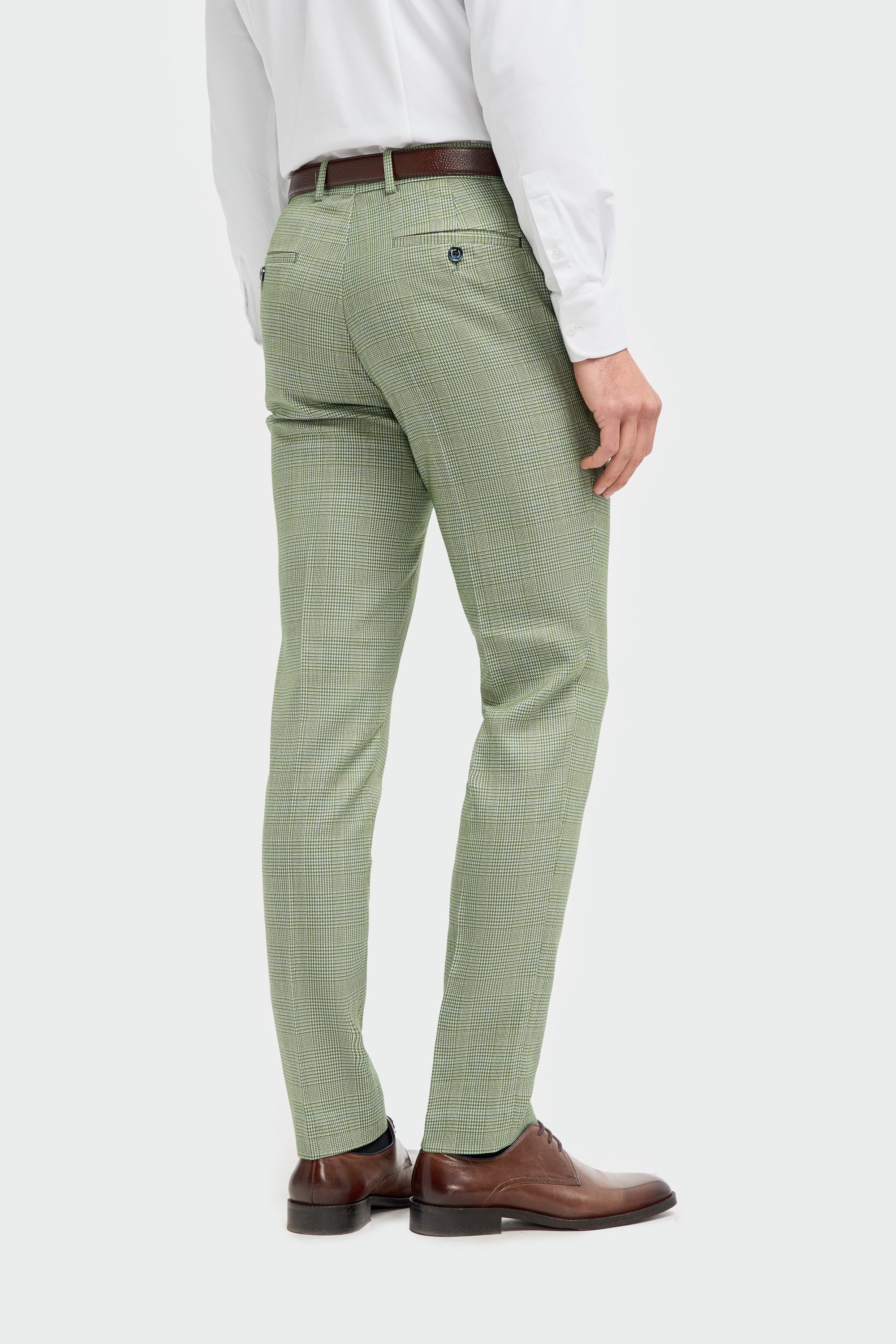 Caridi - Men's Sage Green 3 Piece Checked Suit