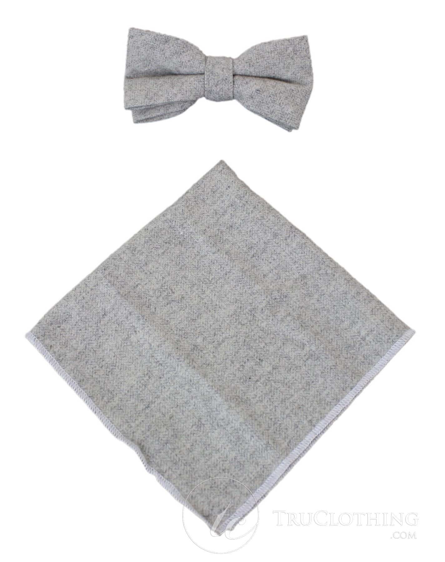 Cavani Martez Bow Tie - Mens Herringbone Tweed Check Bow Tie Hanky Retro Vintage Classic 1920s Vintage
