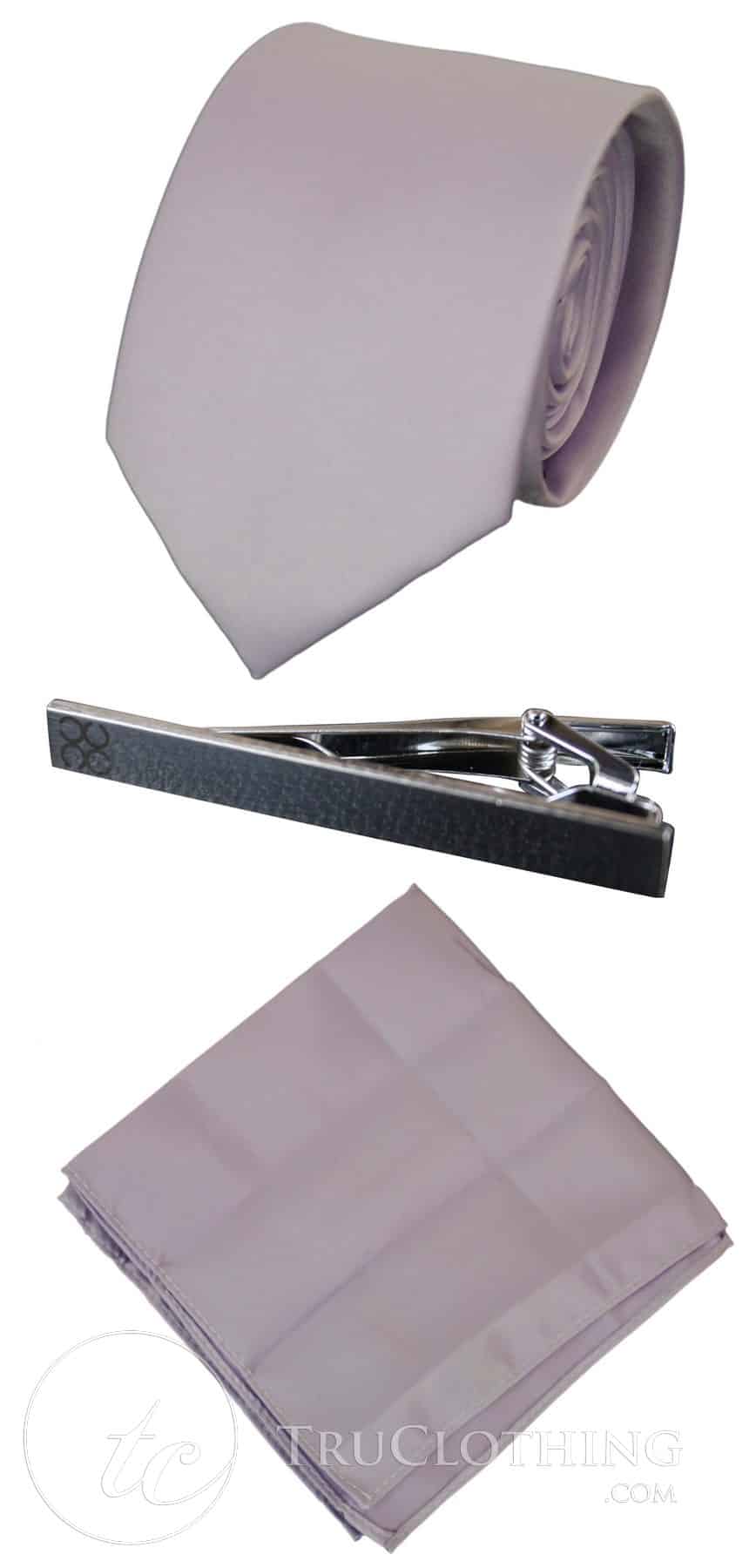 Cavani Satin Tie - Mens Matching Satin Silk Tie Hanky Hankerchief & Tie Clip Polka Dot Wedding Prom Office