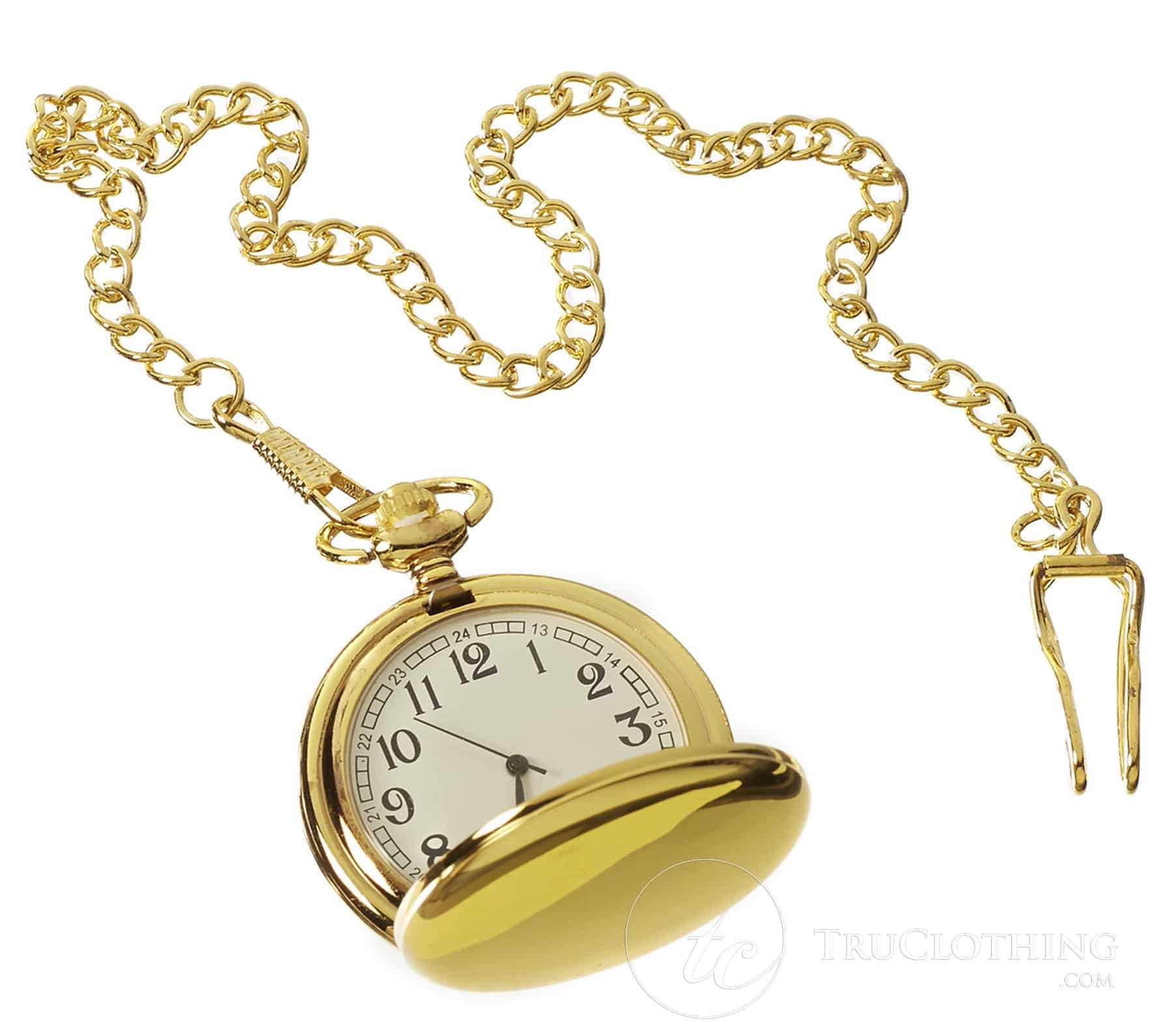 Classic 1920's Vintage 1920s Vintage Pocket Watch with Chain-Gold Color