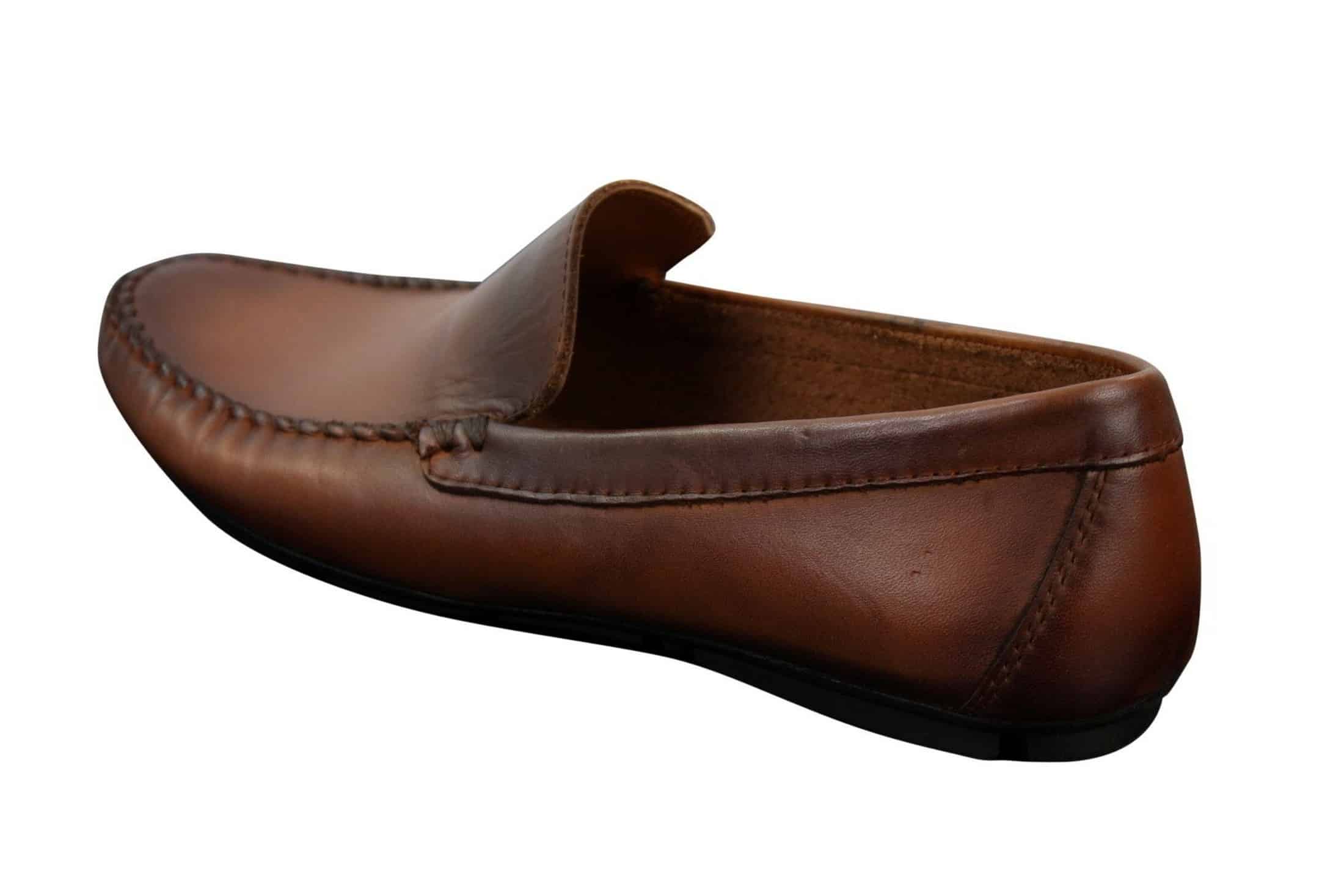 Mens Real Leather Designer Slip On Loafers Smart Casual Shoes Vintage Retro