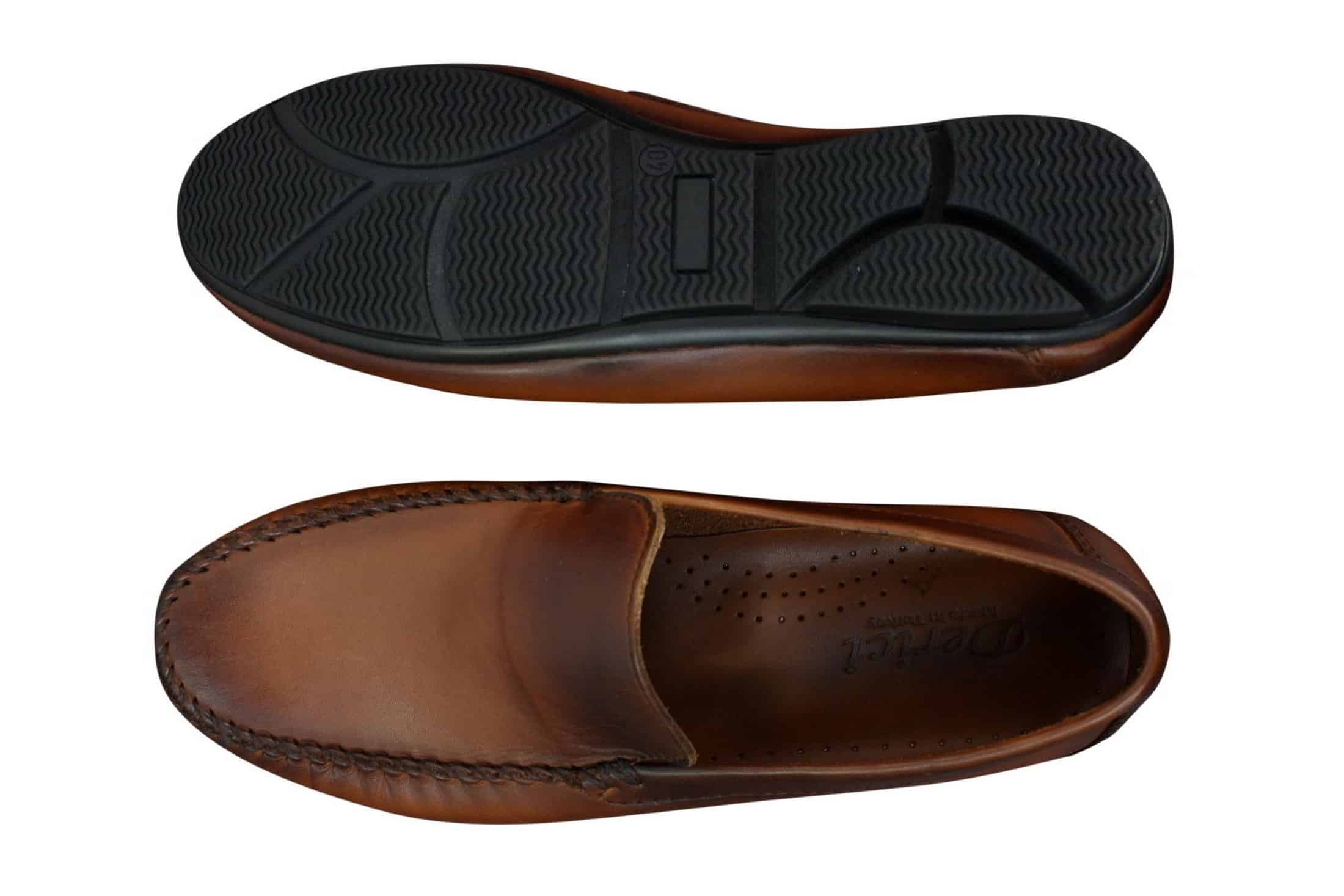 Mens Real Leather Designer Slip On Loafers Smart Casual Shoes Vintage Retro