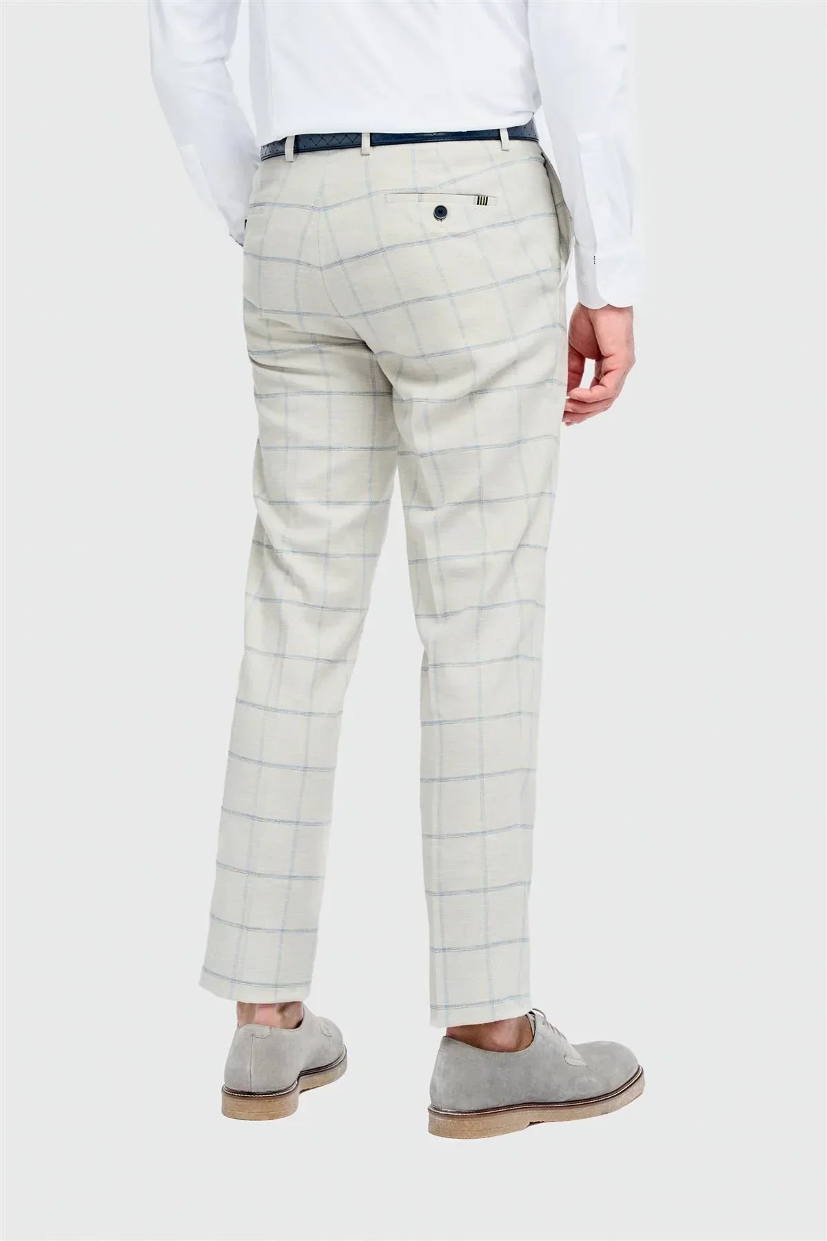 Gabriel - Men's Grey 2 Piece Linen Checked Suit