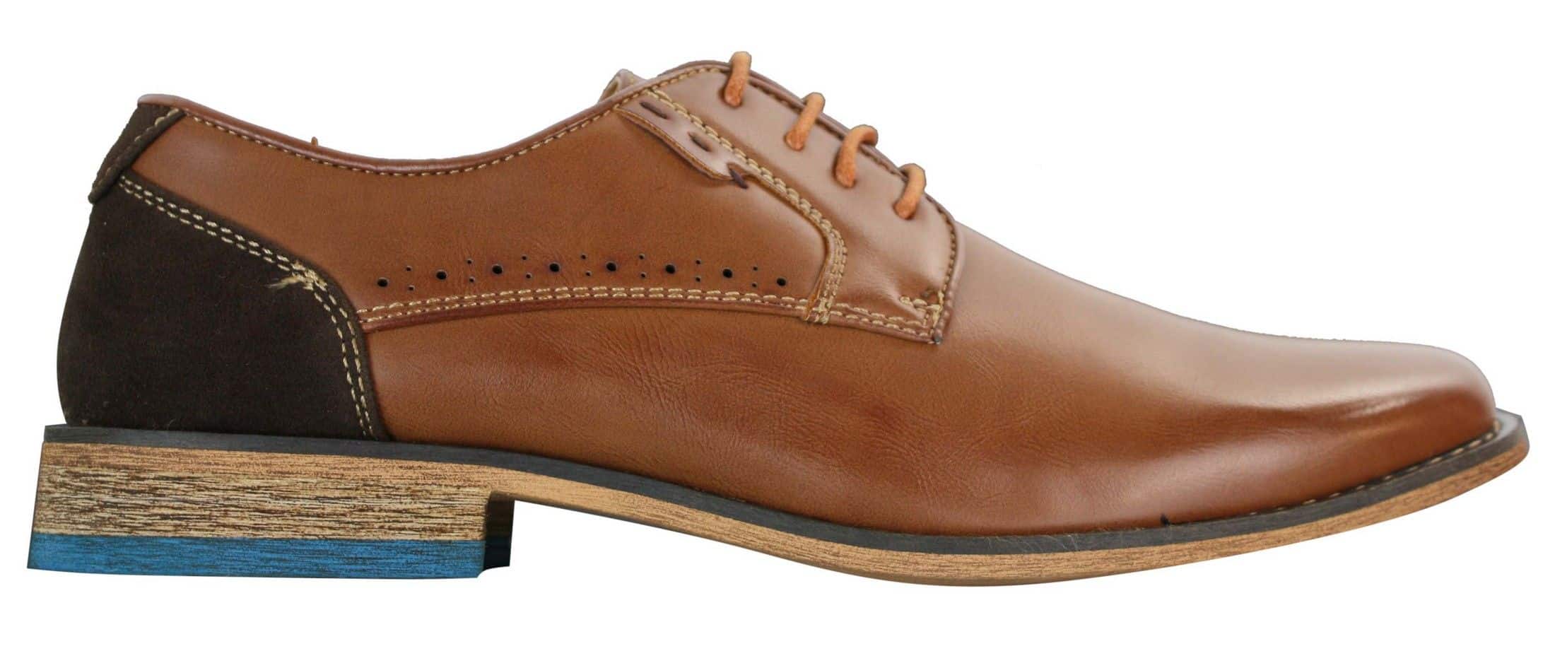 Galax GH3117 Mens Laced Smart Casual Formal Shoes Classic Tan Brown Black Leather Suede