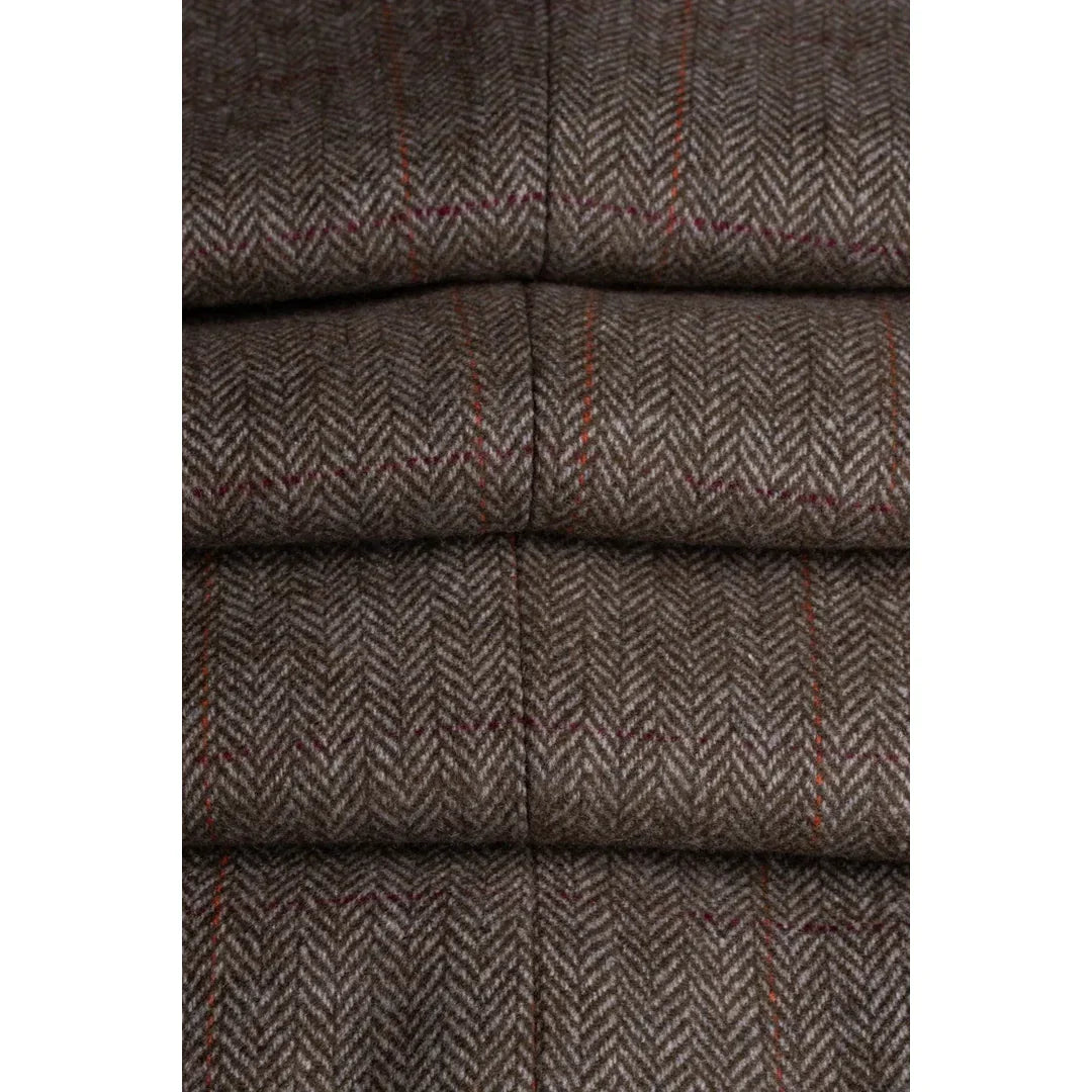 Gaston - Men's Tweed Olive Check Waistcoat