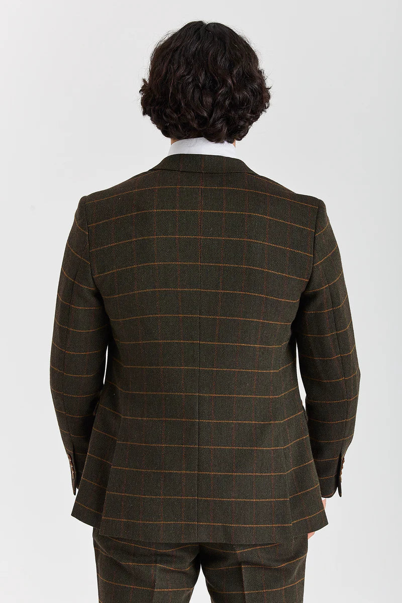 Harris - Green 3 Piece Wool Blend Tweed Suit for Men