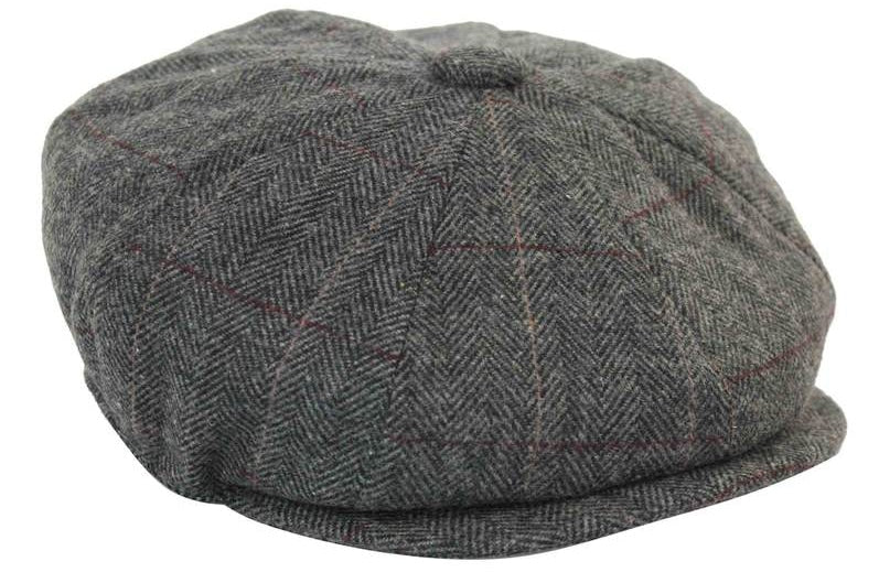 Mens Vintage Tweed Newsboy Hat
