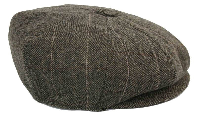 Mens Tweed Check Newsboy Cap