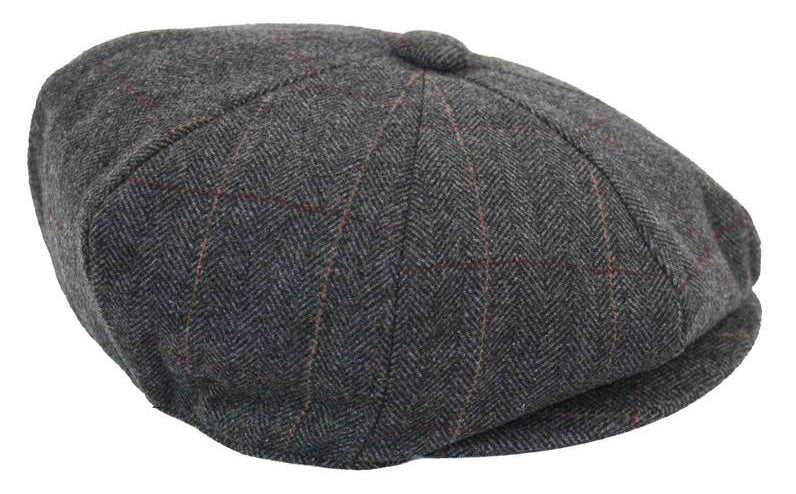 Mens Tweed Check Newsboy Cap