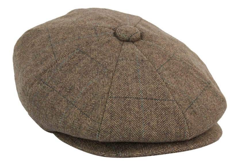 Mens Tweed Check Newsboy Cap