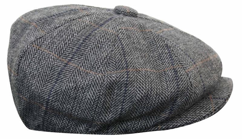 Mens Tweed Check Newsboy Cap