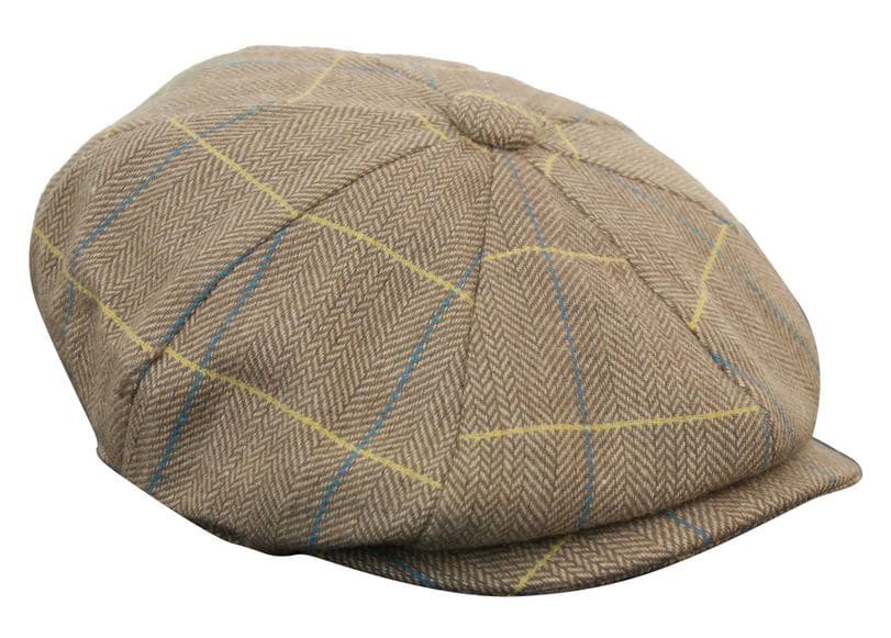 Mens Tweed Check Newsboy Cap