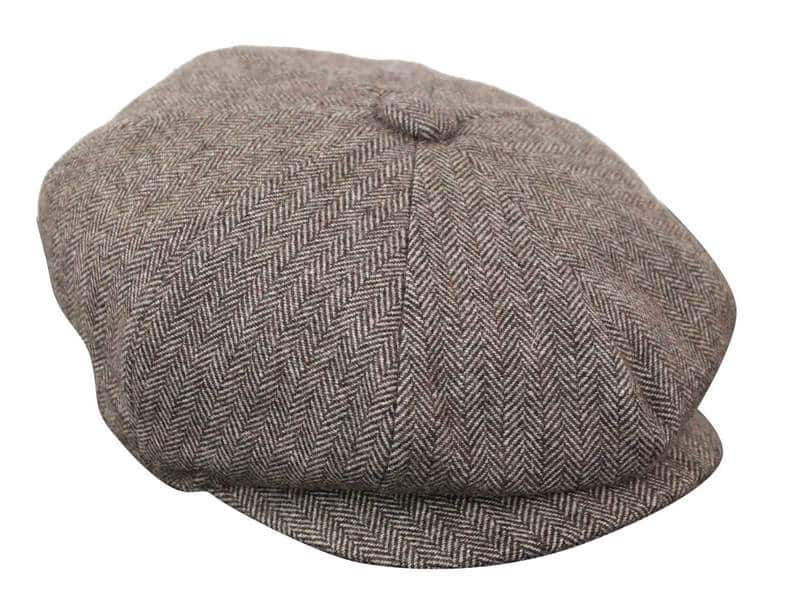 HT6364 - Mens Herringbone Tweed Newsboy Shelby Newsboy Hat