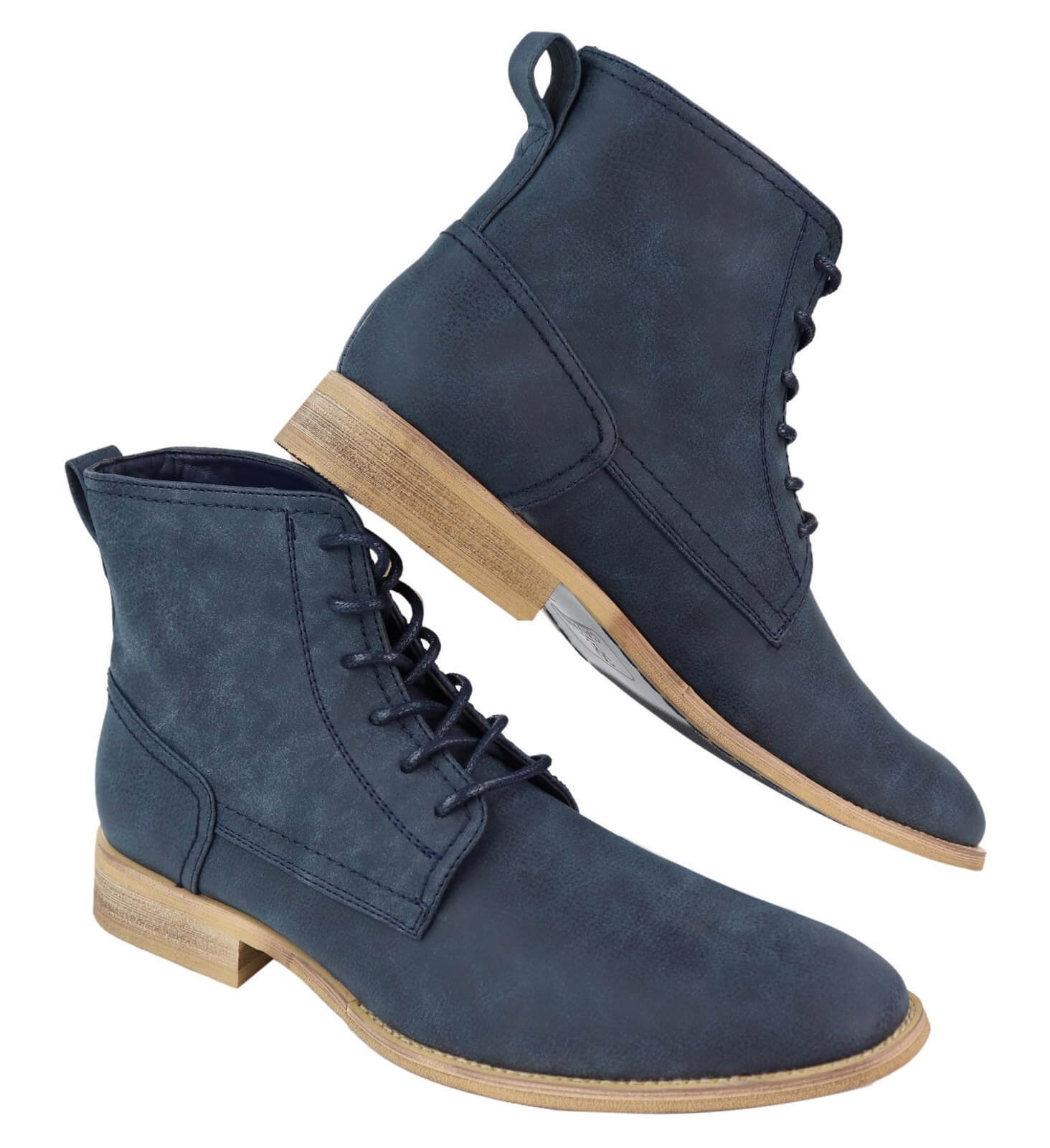 Mens Matt Leather Laced 1920s Vintage Boots