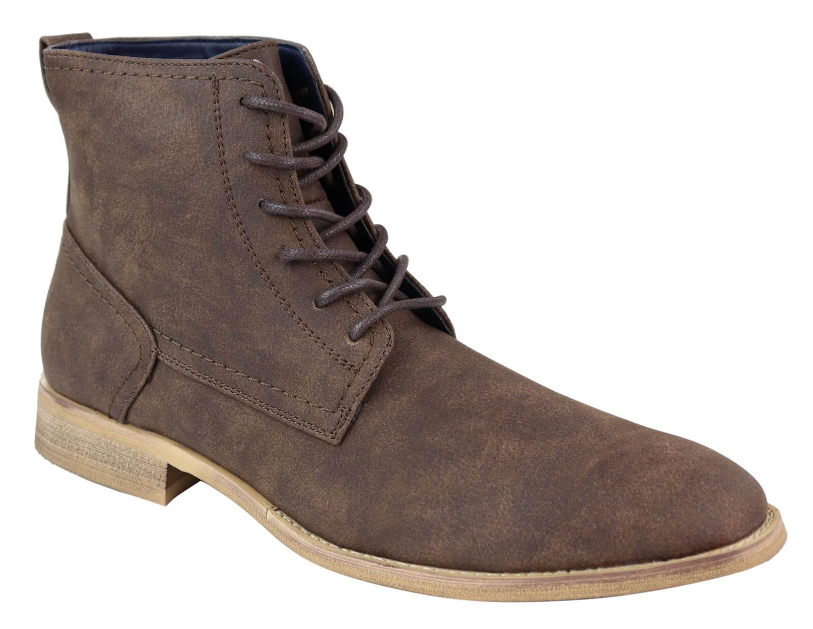 Mens Matt Leather Laced 1920s Vintage Boots