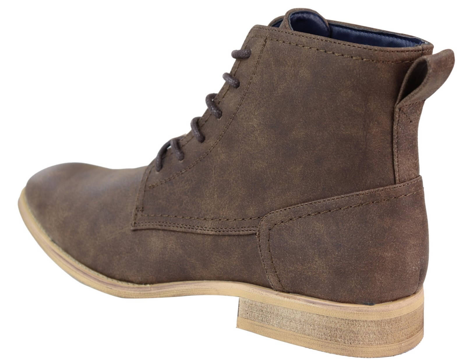 Mens Matt Leather Laced 1920s Vintage Boots